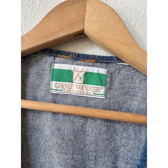 Vintage Game Winner Sportswear Denim Hunting Vest Mens XL Bird Duck Utility 80s - Picture 4 of 9